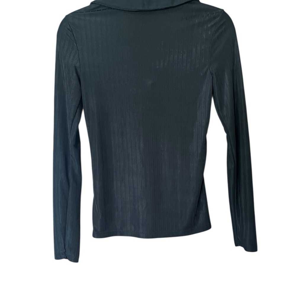 Banana Republic Black Satin Ribbed Fitted‎ Polo Size XS - Picture 3 of 4